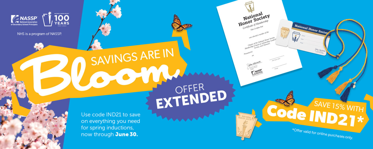 NASSP Savings are in bloom; Offer Extended; Save 15% with code IND21